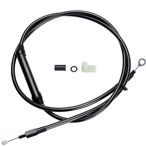 Image of MoKitDora +6" Extended Length Clutch Cable Black Vinyl for 1987-2006 Harley Touring Dyna Softail Twin Cam Evolution 5 Speed Transmission with Mechanical Clutch, Black
