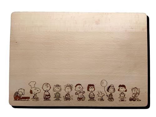 FastCraft Charlie Brown Woodstock inspiriertes Käse-Schneidebrett aus Holz, zum Kochen, Bäcker