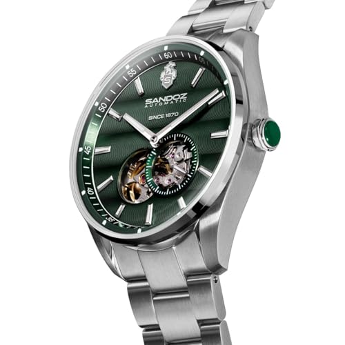 Image of SANDOZ Bachelin Premium Cotes de Geneve Green Dial Automatic Watch for Men - SZWGL0001108