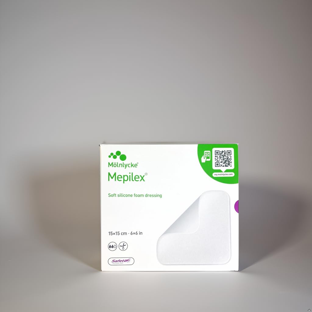 Mepilex, medicazione in schiuma di silicone morbido (15 x 15 cm, 5 pezzi)
