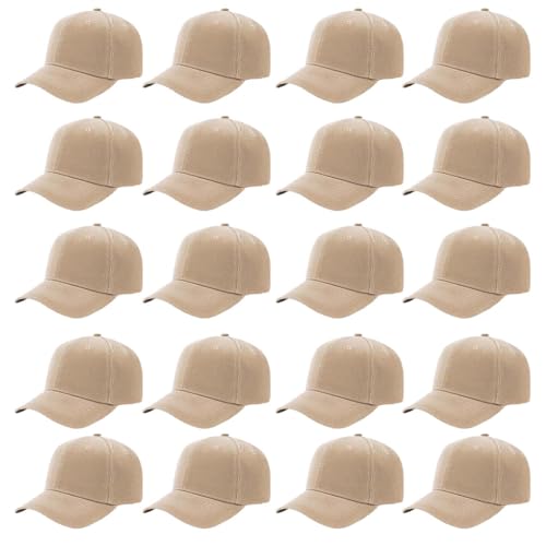 Image of Wholesale 20-Pack Solid Baseball Caps - DIY, Breathable, Adjustable Fit