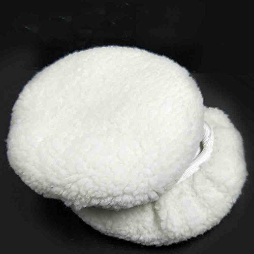 Zytc Car Polishing Waxing Sleeve Woolen Polisher Pad Bonnet Microfiber Waxer Pad Soft Pack Of 5 (Wool White, 9"-10") #TOP5