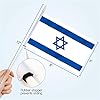 Anley Israel Stick Flag, Israeli 5x8 inch (12 X 20cm) HandHeld Mini Flag With 12" (30cm) White Solid Pole - Vivid Color and Fade Resistant - 5 x 8 inch Hand Held Stick Flags With Spear Top (1 Dozen) #3