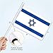 Anley Israel Mini Flag 12 Pack - Hand Held Small Miniature Israeli Flags on Stick - Fade Resistant & Vivid Colors - 5x8 Inch with Solid Pole & Spear Top