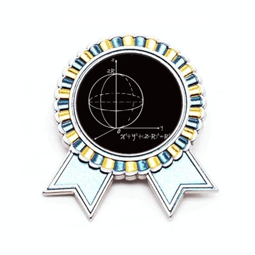 Broche équation de sphère Math Knowledge en métal ciselé et finitions soignées