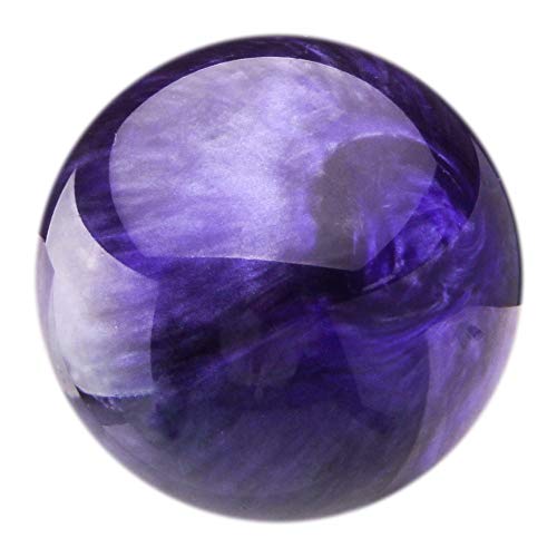 Marble Style Round Ball Gear Shift Knob With Adapters Universal Car Shift Knob Adapter Acrylic Stick Shift Knob Fit For Most Transmission Vehicles (Purple) #TOP1
