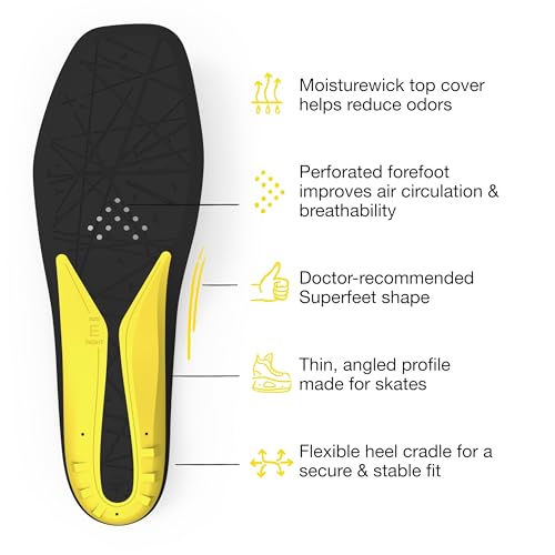 Image of Superfeet Hockey Comfort Insoles for Orthotic Support and Cushion in Casual Hockey Skates, X-Large /F: 12.5+ US Womens / 11.5-13 US Mens