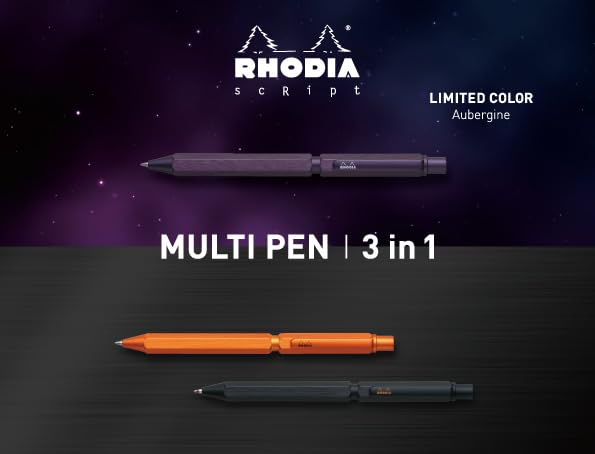 Rhodia multipen scRipt 3-en-1 rechargeable aubergine 9309C