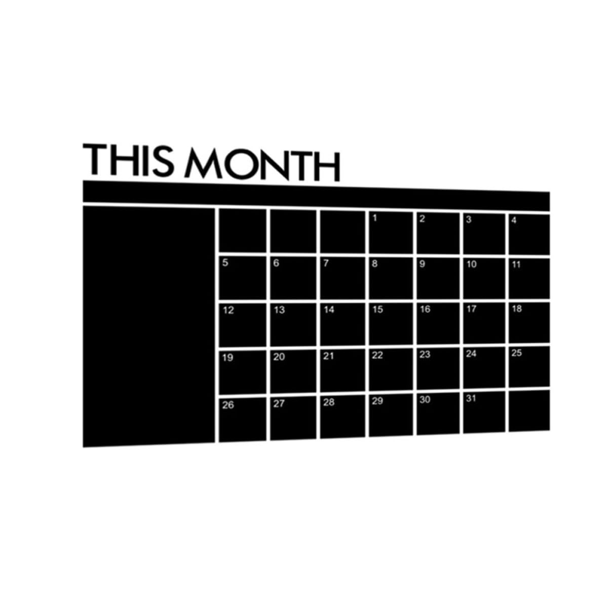 Black PVC Calendar Board Removable Erase Planner for Notes