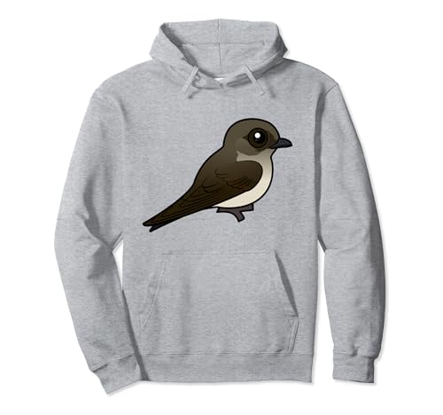 Cute Cartoon Northern Rough-winged Swallow Birdorable Bird Pullover Hoodie