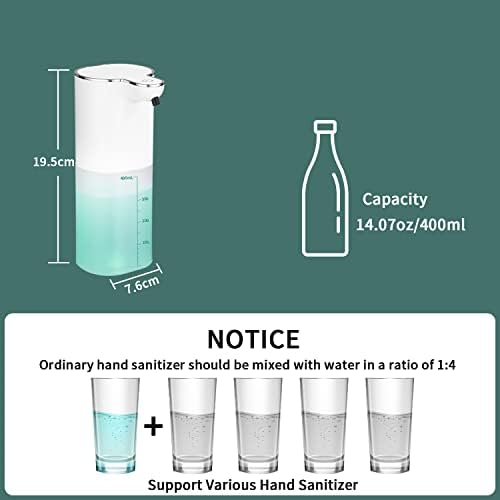 JOFLVA Automatyczny dozownik mydła, mocowanie ścienne bez wiercenia, 400 ml, elektryczny dozownik mydła, ładowany przez USB, wodoszczelny IPX5, do kuchni i łazienki