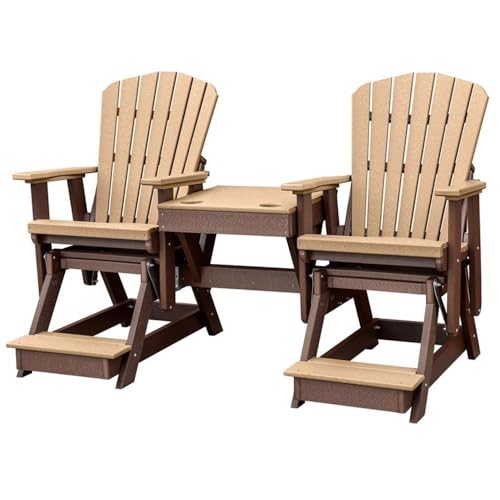 American Furniture Classics Balcony Height Table Double Glider, Cedar & Tudor Brown -  516CTB-K