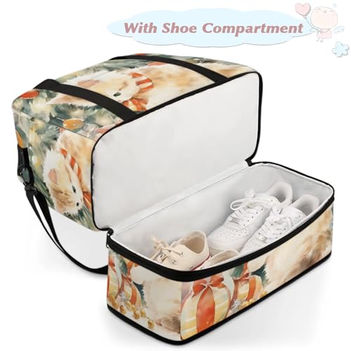 Large Weekender Overnight Bags Halloween Animal Cat Travel Duffel Bag for Women Men Gym Bag With Shoe Compartment Foldie Travel Tote Bag Carry On Personal Item Bag for Travel Gym Sports4