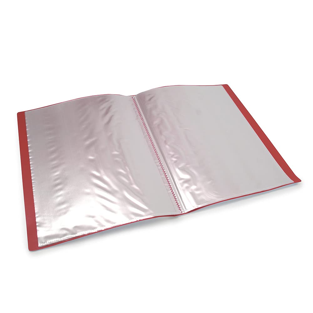 Waytex 931333R Document Protector A4 80 Sheets Premium Opaque Polypropylene Identifiable 40 Transparent Pockets Red - Image 2