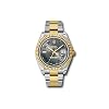 Rolex Datejust II 41 Grey Green Roman Dial Steel 18k Yellow Gold and Diamonds Mens Watch 116333