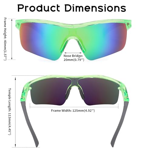 Image of FEISEDY Kids Polarized Sports Sunglasses, TR90 UV400 Baseball Cycling