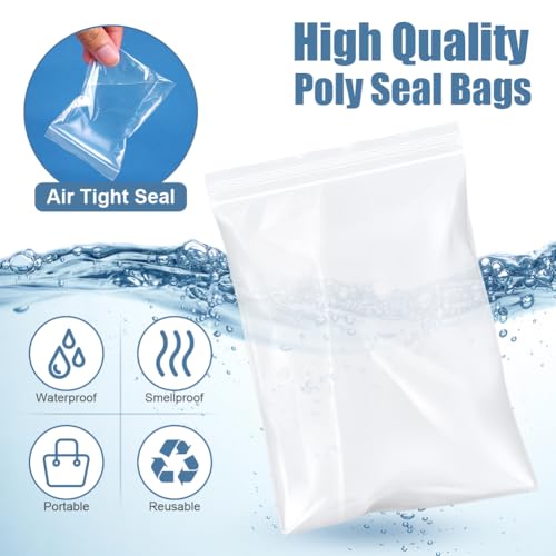 OFFCUP 200 Stück Druckverschlussbeutel 70x100mm Zip Beutel Tüten Wiederverschließbare Plastiktüten Verschließbar, Transparent Polybeutel Mini für Kekstüten Schmuck Süßigkeiten