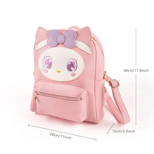 BelugaDesign Mochila Anime Cat | Kitty Cute Kawaii Adorável Anime Bag | Grande Rosa Roxo Pastel Mate