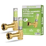 Orianse 2 Pack Washing Machine Water Hammer Arrestor, 3/4 Inch MHT x 3/4 Inch Swivel FHT, Stainless Steel Angle Water Hammer Arrestor to eliminate the water hammering Banging from washer