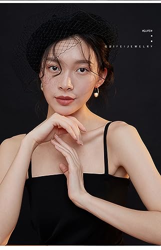 18K Plated Minimalist Pearl Hoop Earrings - Trendy Geometric Shaped Gold Pearl Earrings for Women, Fashion Jewelry4