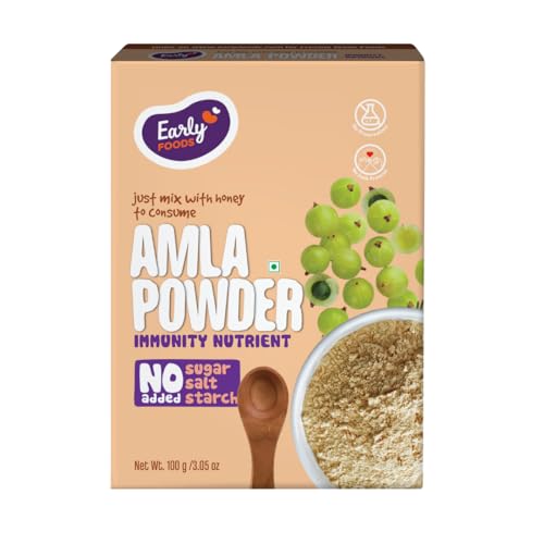 Image of Early Foods Sun-Dried Amla Powder | 100% Natural & Slow-Dried Edible Indian Gooseberry Powder for Eating & Drinking | No Maltodextrin | 100g