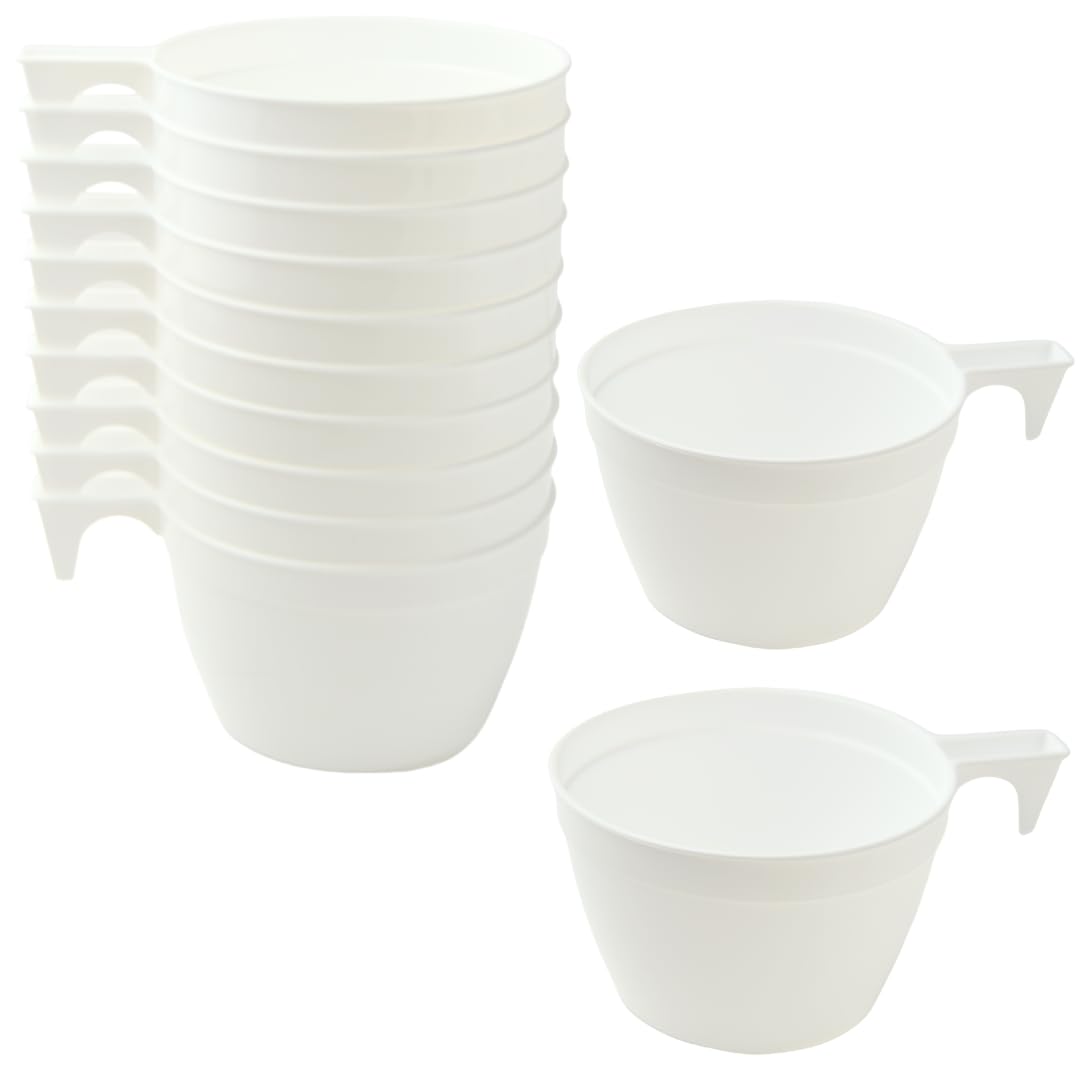 100 Tazze Plastica Per Caffè - 165 Ml, Bianche, Con Manico, Per Cappuccino Cioccolata - Foto 8