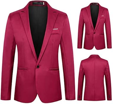 Heren Blazers Slim Fit Blazer Pakjassen Stijlvol Revers Lange Mouw Vrije Tijd Feest Herfst Heren Casual Zakelijk Heren Blazer 1 Knop, Grijs, XL