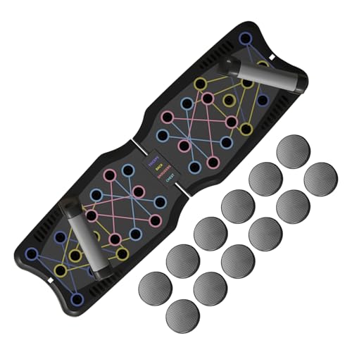 Push Up Board Set - Hopfällbar Home Gym | Återanvändbar, Vikbar Push Up, Träningsutrustning för bärbar dator Anti-Slip Multipurpose för Pojkar Tonåringar Gi