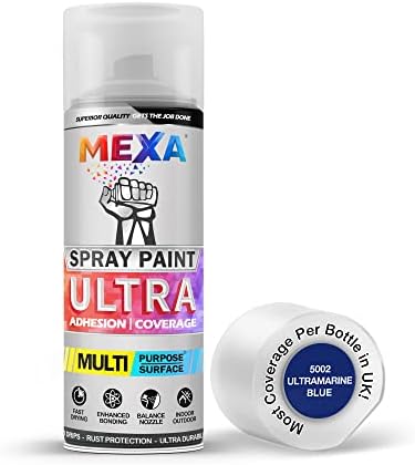 Mexa 1 x Spray Paint 400ml - Flame Red for Metal, Plastic, Wood, Fabric, Glass & Furniture - Ultra Adhesion/Coverage - RAL 3000