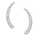 Sterling Silver White Cubic Zirconia Ear Climber Crawler Earrings 25mm