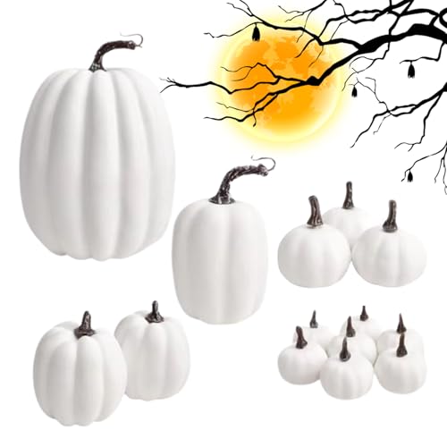 Calabazas artificiales duraderas para decorar sin manchas en Halloween 7