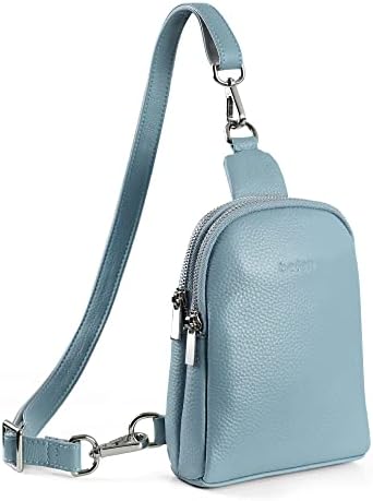 befen Fanny Pack Crossbody Bags for Women, Small Sling Bag Cross Body Cell Phone Purse Genuine Leather Chest Bag fit Ladies, Teen Girls or Students