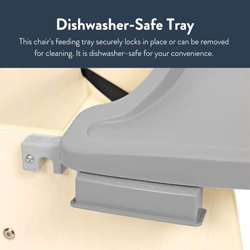 Image of Angeles 7 inch H Feeding Chair with Tray, Removable Dishwasher-Safe Tray, Kids Chairs, Assembly Required, Gray