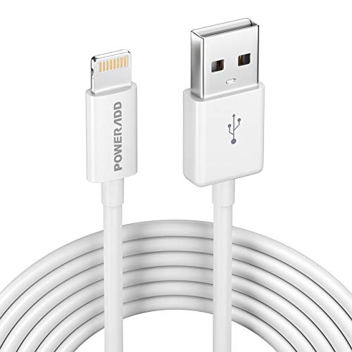 POWERADD [Apple MFi Certified] 8-Pin iPhone Charger USB Lightning Cable(6.6ft/2m) Charge and Sync Cable Cord for iPhone XS/XS Max/XR/X/8/8 Plus/7/7Plus/6s/6 Plus/5, iPad Pro/Air/Mini, iPod touch/nano