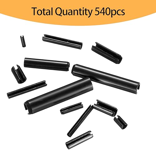 Spannstift Hohlsplinte, 540 Stk Klappsplinte, Hohl Federstifte Manganstahl Sortiment Set, Geschlitzte Federstifte, Spannstifte Hohlsplinte Metallbeschläge - M1.5/M2/M2.5/M3/M4/M5/M6