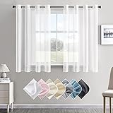 AUFHÄNGUNGSSTIL - Mit Ösen einfach direkt an Gardinenstange aufgehängt. Wir haben 8 Rostschutzösen auf jeder Gardine, die sicherstellen, dass diese durchsichtigen Vorhänge leicht auf Standardvorhangstangen gleiten. Der Innendurchmesser beträgt ca. 4 cm und der Außendurchmesser beträgt ca. 6 cm. Die Voile Gardinen mit Ösen holen das Interessante in Ihrem Zuhause