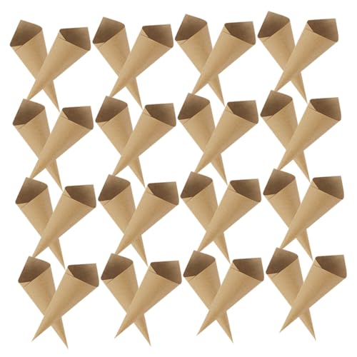 Mini cônes kraft robustes pour confettis mariage et bonbons MAGICLULU (120 pièces)