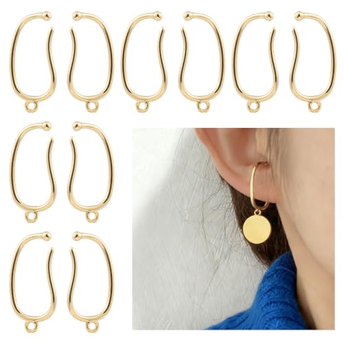 CHANGJIQ イヤーカフパーツ 10個入り イヤーカ アクセサリー イヤーフック イヤリング 耳飾り カン無し アレルギー対応 着脱が簡単 ハンドメイド パーツ 部品 DIY イヤーフックパーツ 手芸 手作り素材