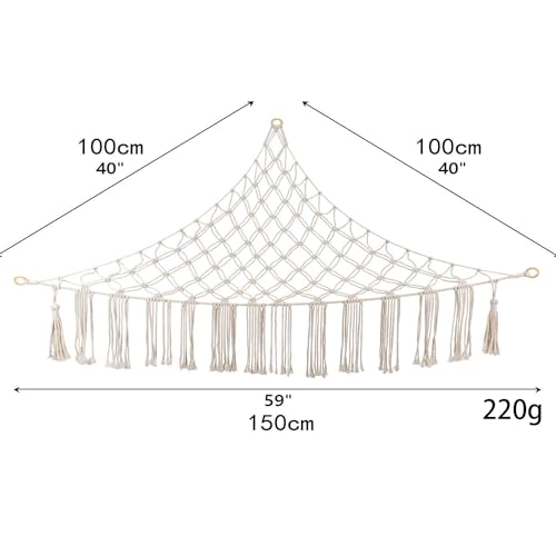 ieron Soft Toy Hammock for Stuffed Animal Large Mesh Net Keep Bedroom Nursery Tidy Wall Sling Soft Toy Storage Organizer Wall Corner Decor 40 * 40 * 59inches - Image 3