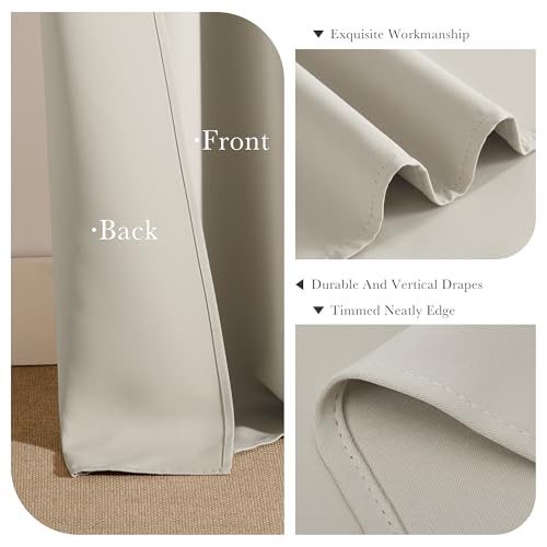 Image of PONY DANCE Cream Window Curtain Panels 40 inch Length - Thermal Insulated Room Darkening Drapery Top Gromments for Kitchen /Bathroom /RV Camper, W 42 x L 40, 2 Panels Set