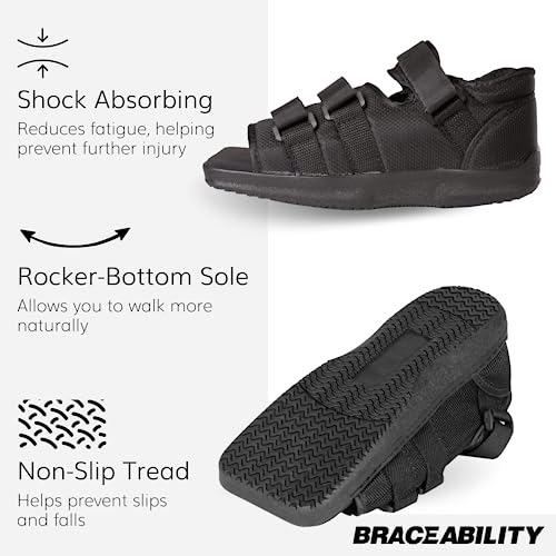 image for BraceAbility Post Op Shoe Foot Brace - Orthopedic Surgical Cast Shoe f