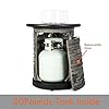 BAIDE HOME Outdoor Propane Fire Pit Table, Round Porcelain Tile Top 22" Fire Bowl Column W/ 40,000 BTU Firepit Table Auto-Ignition 400D Cover Glass Rocks for Outside Patio #3