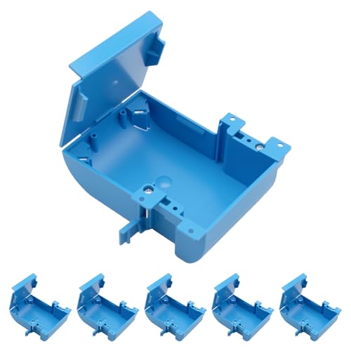 Image of XIUTE 6 PC Shallow Switch & Outlet Box with Bracket,Blue Old Work,PVC Thin Wall Box with Flip Cover,18 Cubic Inch