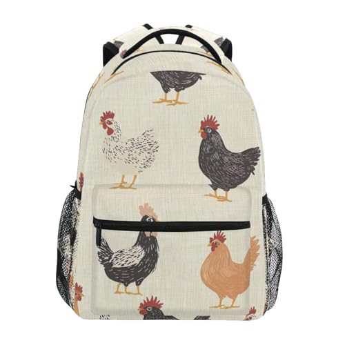 Kids Backpacks, Chickens Yellow Lightweight Travel Bag for Boys Girls Back to School Supplies,16 in