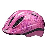 KED Meggy Trend M pink Flower - 52-58 cm - inkl. RennMaxe Sicherheitsband - Fahrradhelm Skaterhelm MTB BMX Kinder Jugendliche
