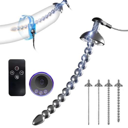 TCSKIOS Electro Shock 5.3 Stainless Steel Urethral Dilators Penis Ring Sexual Electrostimulation Set Metal Penis Plug Dilator Cock Rings SM E-Stim Extreme Erotic Sex Toys for Men (6mm-Set)