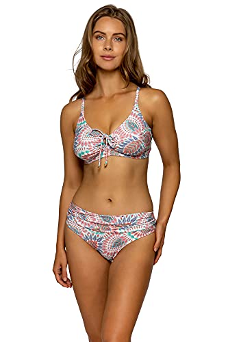 Sunsets Kauai Keyhole Swim Top, Vivid Plumes, 32DD miniatura 3