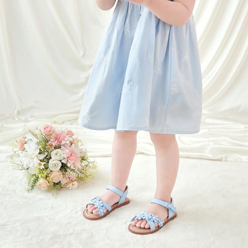 Image of Otter MOMO Girls Open Toe Princess Flat Sandals with Comfort Sole Summer Sandals