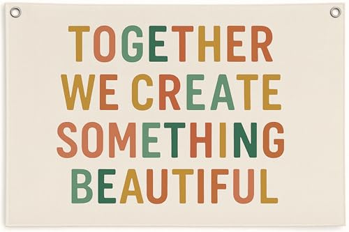 Boho Welcome Sign Canvas Banner, Neutral Classroom Wall Decor, Ha...