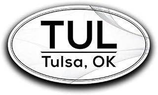 TUL Tulsa Oklahoma Airport Code Decal Sticker Home Travel Car Truck Van Bumper Window Laptop Cup Wall - Two 5.5 Inch Decals - MKS0635